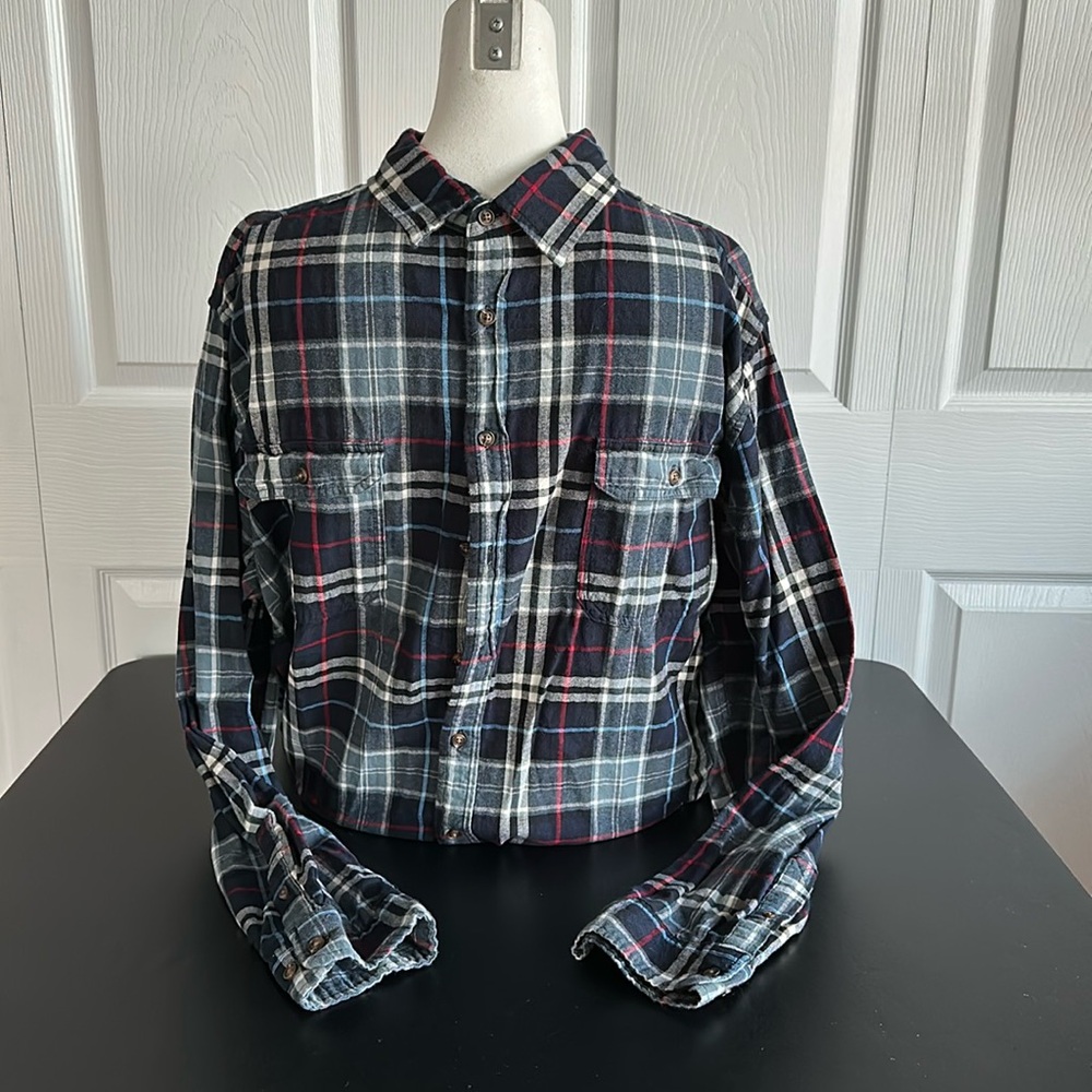 Goodfellow & Co Long Sleeve Flannel Plaid Button Down